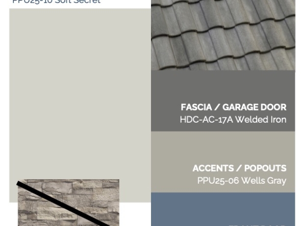 Exterior color scheme of Marigold floor plan on Lot 183