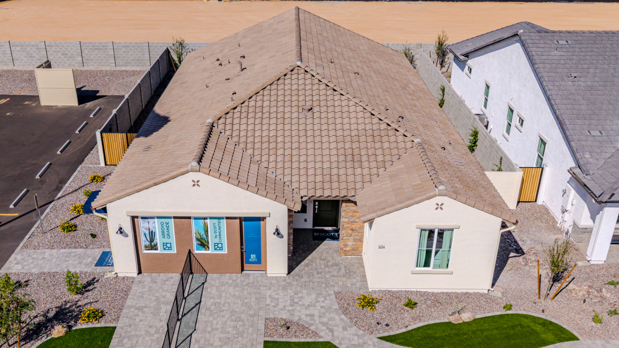 Poppy Model Home as seen from a drone above