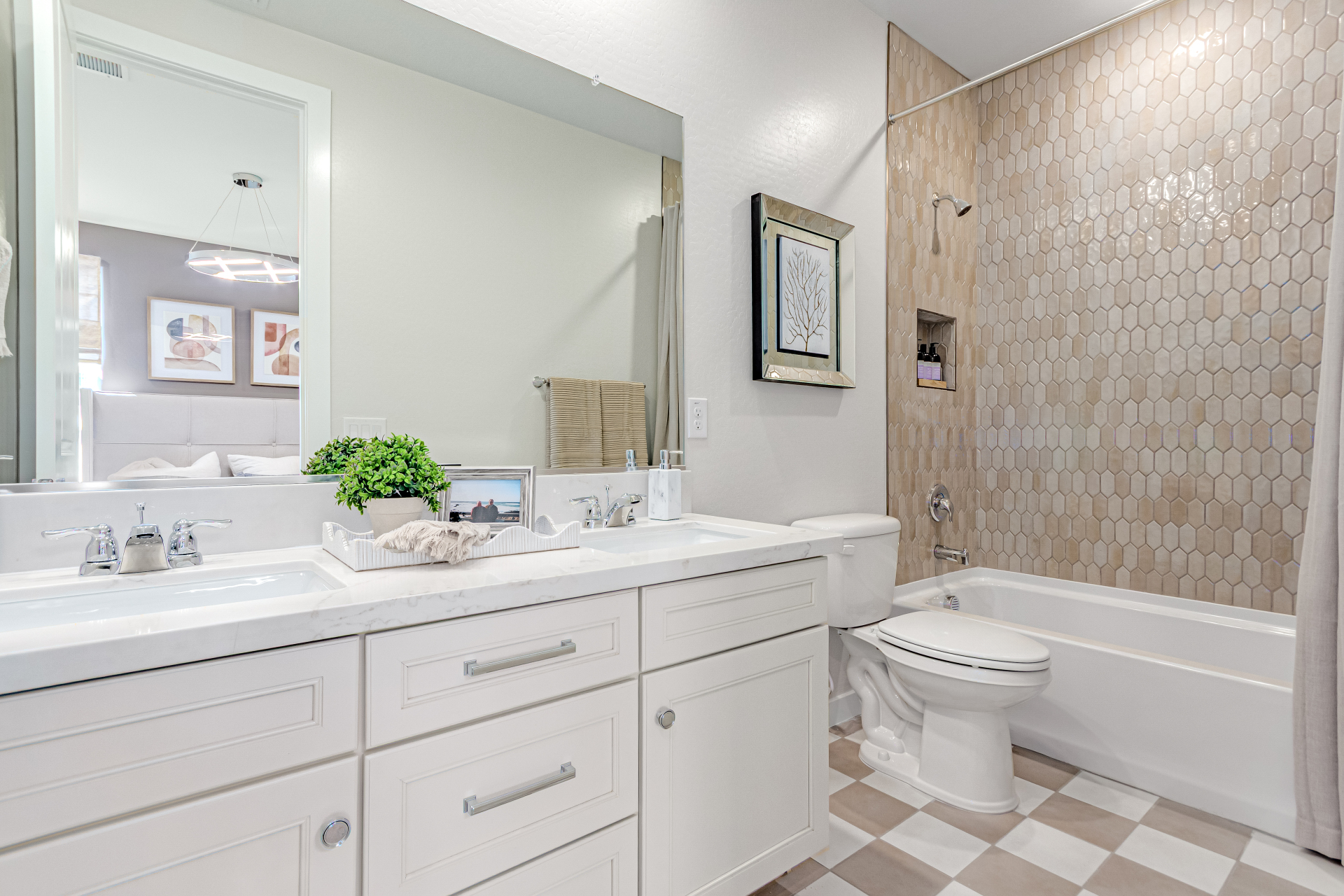 Poppy Model Home Guest Bath featuring a large vanity