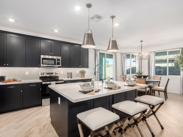 Journey model home kitchen featuring a large island
