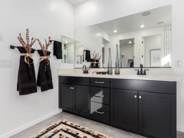 Journey model home master dual bathroom vanity