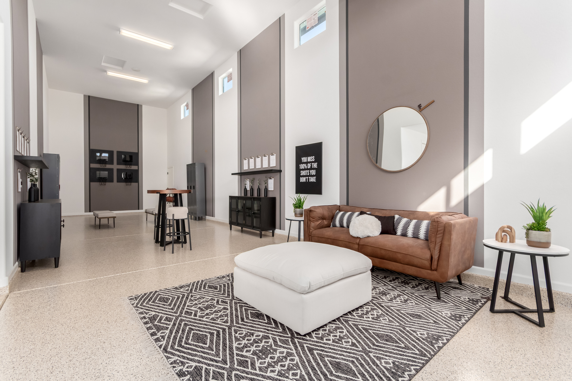 Journey model home's RV garage decorated as a "man cave"