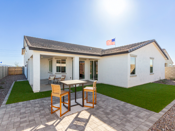 Journey model home back patio view