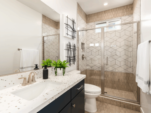 Marigold model home secondary bathroom with a shower