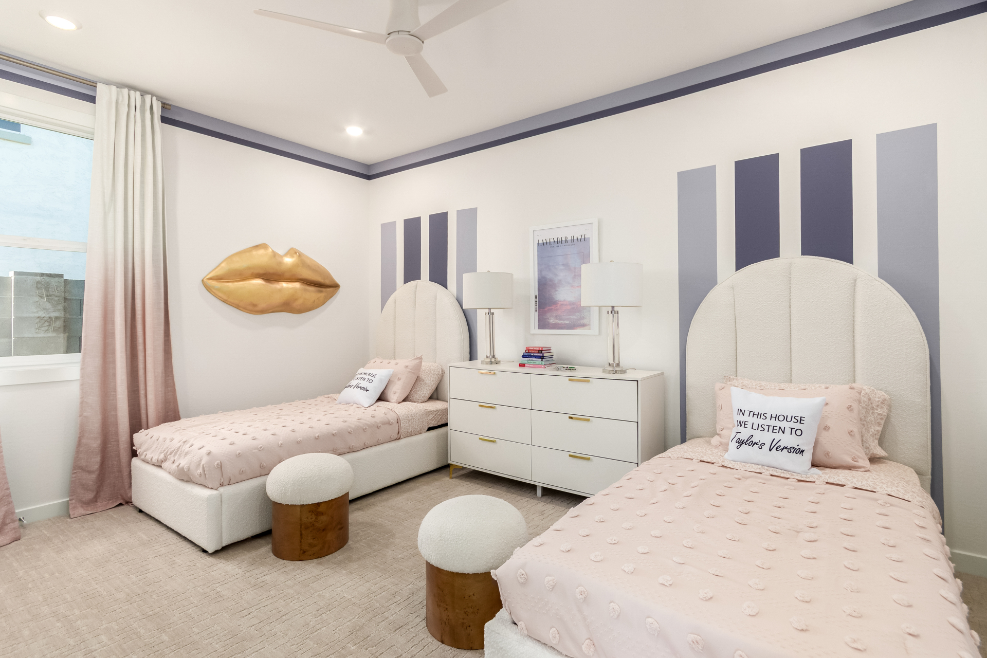 Marigold model home secondary bedroom with two twin beds