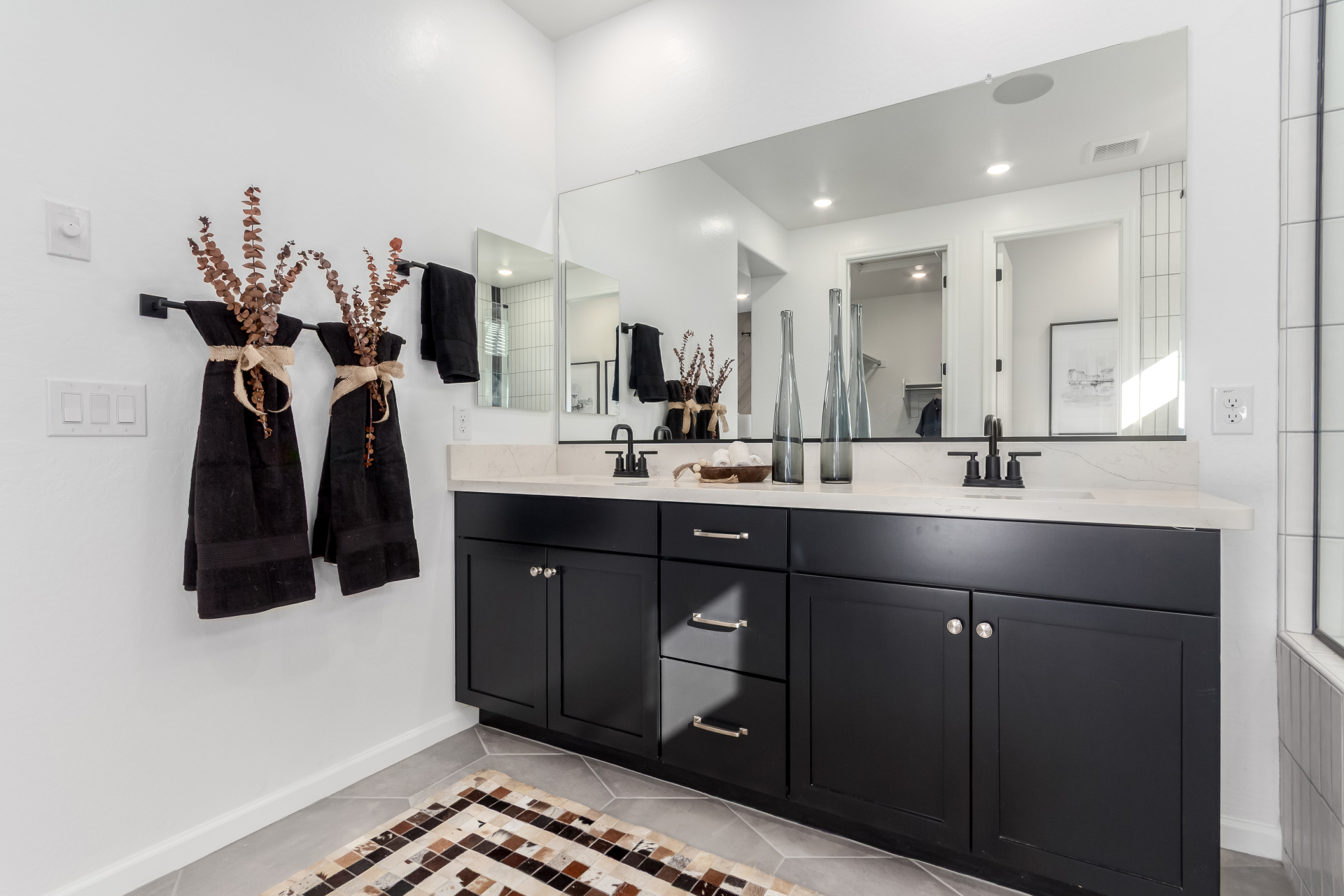 The Journey model home master dual vanity