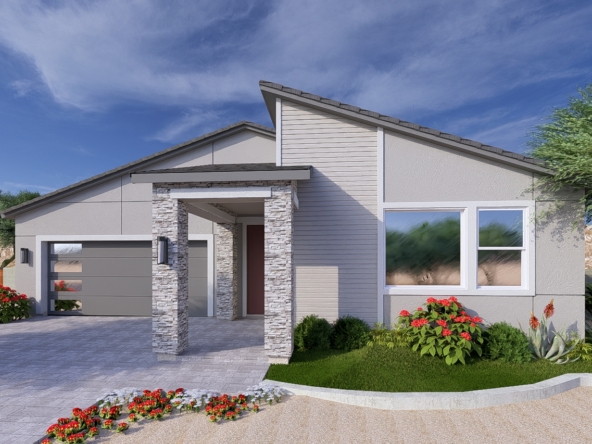 A rendering of the Modern style Belmont RV floor plan at La Privada in Goodyear AZ