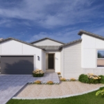A rendering of the Modern style Highland floor plan at La Privada in Goodyear AZ