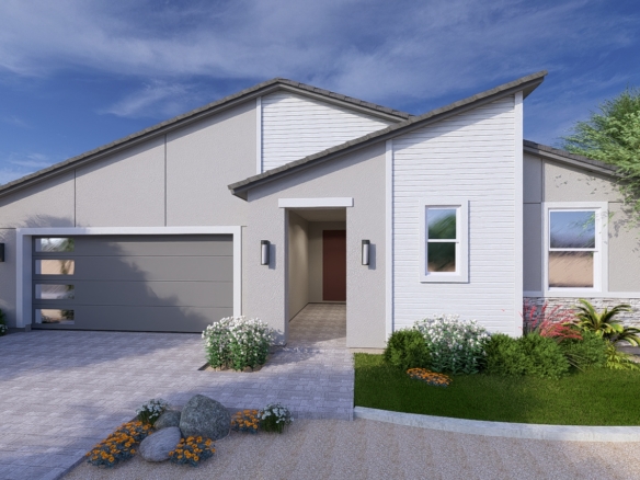 A rendering of the Modern style Monument floor plan at La Privada in Goodyear AZ