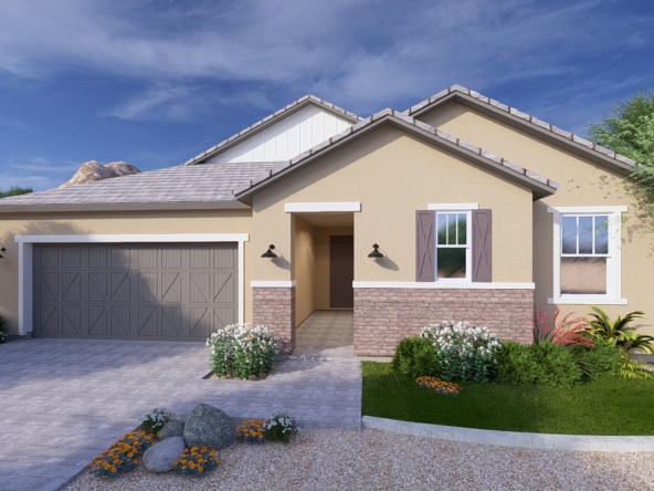 A rendering of the Sonoran style Monument floor plan at La Privada in Goodyear AZ