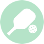 Icon of a pickleball paddle and ball