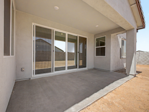 large covered patio of a violet 4414 floor plan