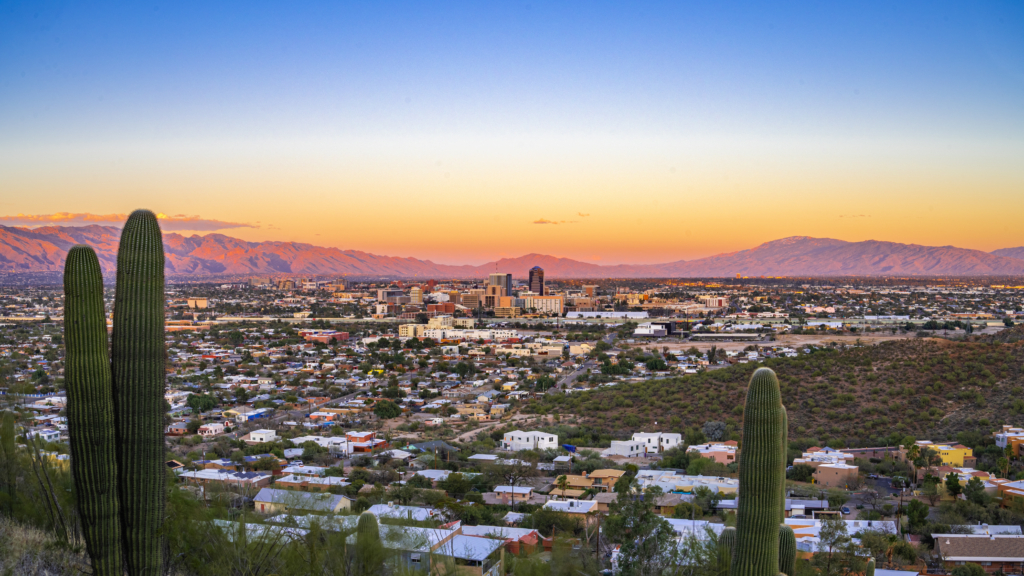 An aerial view of Tucson Arizona